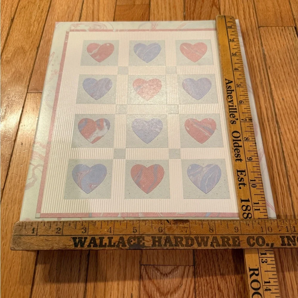 VTG Hallmark Heart Patterned Large Photo Album cottagecore wedding baby
